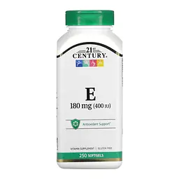 Вітамін E, E 180 mg (400 IU) - 250 softgels