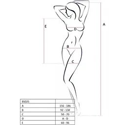 Бодістокінг Passion BS025 Black, сукня-сітка, спущене плече, довгий рукав - мініатюра 4