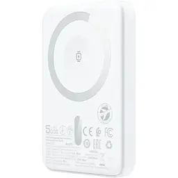 Зовнішній акумулятор Acefast M25-5000 PD20W magnetic fast wireless charging power bank White (6974316285205)