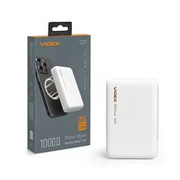 Повербанк з бездротовою зарядкою 10000mAh VIDEX VPB-331 PD20W White VIDEX (28294-000)