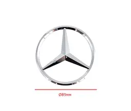 Емблема Mercedes-Benz Хром Пластик D89 мм на двосторонньому скотчі 17853 - мініатюра 2