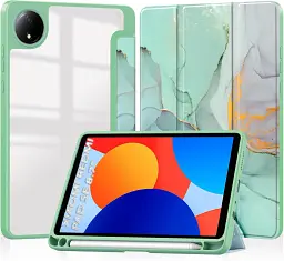 Чохол до планшета BeCover Soft Edge TPU Xiaomi Redmi Pad SE 8.7" Green Marble (712574) - мініатюра 7