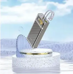 Акумулятор зовнішній Hoco J104A Discovery edition 22.5 W (20000mAh) з вбудованим кабелем - мініатюра 6
