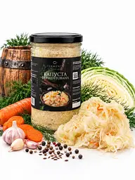 Капуста квашена з дубової бочки у склі 1 л (без цукру та консервантів)