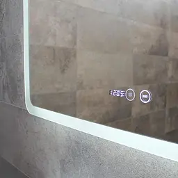 Дзеркало Dusel DE-M3011 65x80 см Сенсорне включення + підігрів + годинник / темп, Білий - мініатюра 8