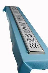 Душовий канал з горизонтальним фланцем Maxiflow Standart Line 80 см решітка Хвиля (4022.TY050K.080.1)