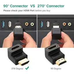 Адаптер UGREEN HDMI 4K Adapter Male to Female Up-angled - мініатюра 3