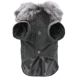 Пальто з хутряним коміром для собак Derby Grey, 2XL - мініатюра 4