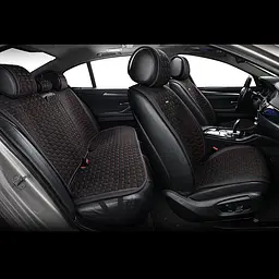 Накидки для передніх сидінь Алькантара Beltex Monte Carlo Чорні - Червона нитка 2 шт - мініатюра 3