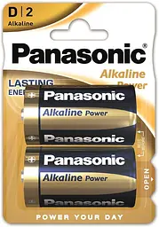 Батарейка ALKALINE POWER лужна D(LR20) блістер 2 шт. Panasonic teh0018544