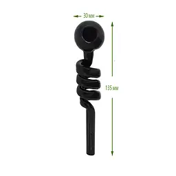 Трубка курильна скляна з охолодженням D&K Спіраль DK-8569A Black (15671) - мініатюра 3