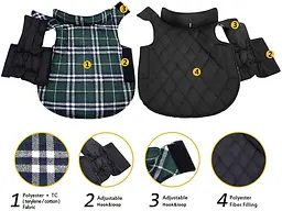 Зимовий водонепроникний двосторонній жилет у клітинку Derby Plaid Green у британському стилі, 2XL Зелений - мініатюра 4