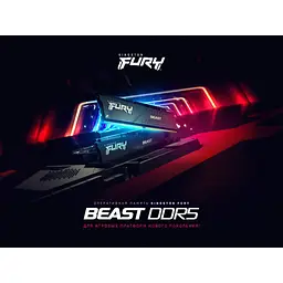 Модуль пам'яті для комп'ютера DDR5 64GB (2x32GB) 5200 MHz Beast Black Kingston Fury (ex.HyperX) (KF552C40BBK2-64) - мініатюра 4
