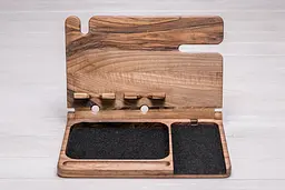 Дерев'яний органайзер на стіл з бездротовою зарядкою ecoWalnut 300x231x210 мм