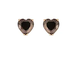 Сережки Xuping пусети M&L 18K "Чорні кристальні серця" 9х9мм 303594