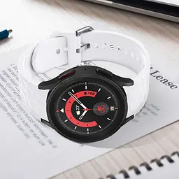 Ремінець для Samsung Galaxy Watch 4 Classic 46mm - білий ширина кріплення 20мм силікон Watchbands Diamond (W28-3WB87751991) - мініатюра 3