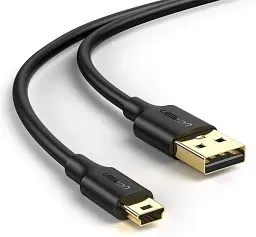 Зарядний кабель Ugreen US132 Mini USB to USB 2.0 0.25 M Black (10353)