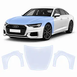 Антигравійна захисна бронеплівка за лекалами для Audi A7 C8 facelift 2023-2025 - капот і передні крила