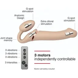 Безремінний страпон з вібрацією Strap-On-Me Vibrating Flesh L - мініатюра 2