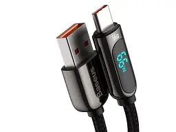 Кабель Baseus Display Fast Charging Cable USB to Type-C 66W 2m CASX020101 Black - мініатюра 2