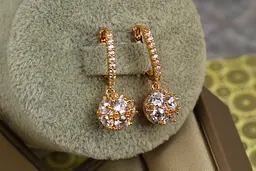 Сережки підвіски Xuping Jewelry Сфера 2,7 см золотисті - мініатюра 2