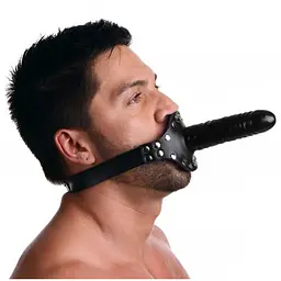 Кляп-фалос зі страпоном Strict Leather Ride Me Mouth Gag, 12х4 см, чорний - мініатюра 4