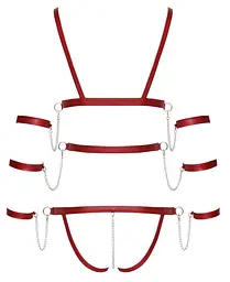 Боді Bad Kitty Naughty Toys Strap M червоний - мініатюра 7