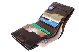Портмоне Lettera з монетницею, коричневий. GRANDE PELLE 10х10х2.5 см acs0032120 - мініатюра 6