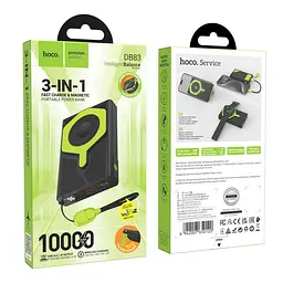 Зовнішній акумулятор Hoco DB83 10000 mAh 22.5 W power bank з вбудованим кабелем - мініатюра 7