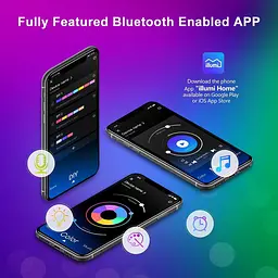 Світлодіодна стрічка Mexllex Led Strip Light 15M, Bluetooth APP і пульт дистанційного керування, Music Sync Changing Color RGB SMD - мініатюра 2