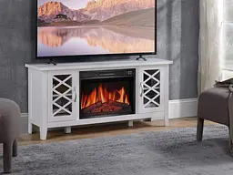 Камінокомплект ArtiFlame Odessa AF23S білий з обігрівом і звуком горіння вогню - мініатюра 6