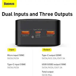 Повербанк Baseus PPBD30 15W 3A 30000 mAh (116192) - мініатюра 12