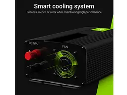 Перетворювач напруги інвертор Green Cell 12V на 230V 300W/600W Чистий синус (INV05DE) - мініатюра 6