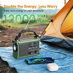 Аварійне радіо Raynic 12000 мА·год з ліхтарем, SOS і Power Bank - мініатюра 8
