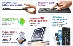 Смартфон Blackview Shark 9 8/256GB Feather Black - мініатюра 10