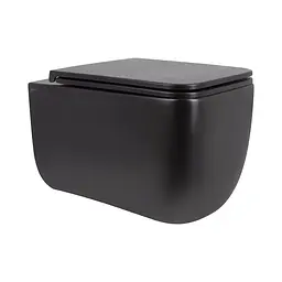 Унітаз підвісний Qtap Gemini безободковий з сидінням Soft-close QT2533076EUQMB, Чорний матовий