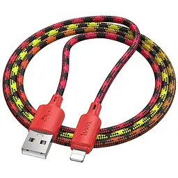 Дата кабель Hoco X116 Meridian USB to Lightning 2.4A (1m) Gradient Red Mix - мініатюра 3
