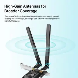 TP-Link Адаптер WiFi Archer TX20E AX1800, PCI-Express x1, BT5.2 - мініатюра 4