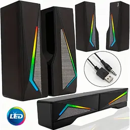 Портативні сполучні колонки для ноутбука і пк з LED підсвічуванням Jedel 550S USB - мініатюра 2