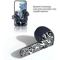 Бездротові навушники Sabbat M200 Bluetooth Coat of Arms з ігровим режимом Чорно-білі - мініатюра 6