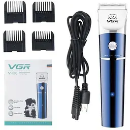 Машинка для стрижки собак та котів VGR V-098 акумуляторна Синій - мініатюра 4