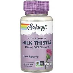 Екстракт насіння розторопші Solaray Milk Thistle Seed Extract 175 мг 60 веганських капсул