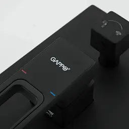 Душова система прихованого монтажу Gappo G7117-6, вилив - перемикач на лійку, 3-функції, чорний, Чорний матовий - мініатюра 3