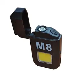 Електроімпульсна спіральна запальничка USB M8 з ліхтариком 3W UKC - мініатюра 2