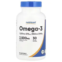 Омега-3 Nutricost 90 гелевих капсул