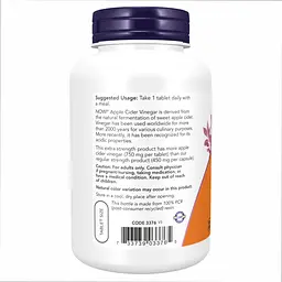 Яблучний оцет Now Foods Apple Cider Vinegar 750 мг 180 таблеток - мініатюра 3