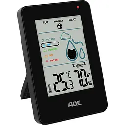 Гігрометр ADE WS2310-2 з оповіщенням про цвіль чорний (WS2310-2)