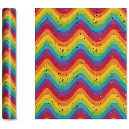Папір подарунковий GERMAN PAPER Premium Glitter "Веселкова хвиля" 70см х1,5м 008