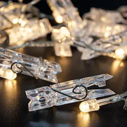 Гірлянда з прищіпками від USB Niki Light декор для фото 40 лед 5,8м тепло білий блочок в комплекті - мініатюра 3