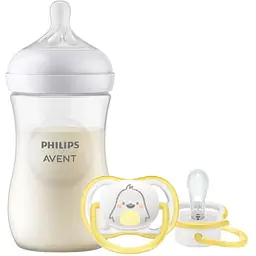 Набір: Пляшечка для годування Philips AVENT Natural Природний потік, 260 мл (SCY903/01) + Пустушка з контейнером Philips Avent Ultra Air нейтральна 0-6 міс. 1 шт. (SCF086/26) - мініатюра 2